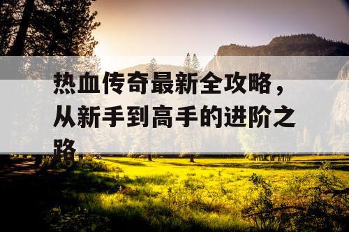 热血传奇最新全攻略，从新手到高手的进阶之路