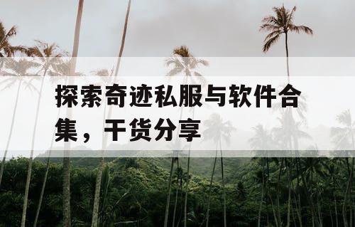 探索奇迹私服与软件合集,干货分享 探索奇迹私服与软件合集,干货分享