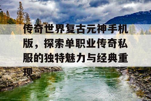传奇世界复古元神手机版，探索单职业传奇私服的独特魅力与经典重现