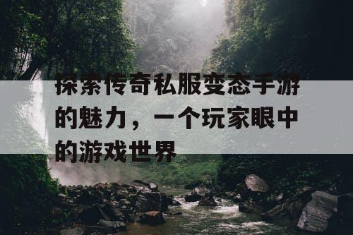 探索传奇私服变态手游的魅力，一个玩家眼中的游戏世界