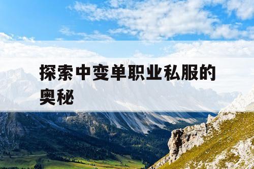 探索中变单职业私服的奥秘
