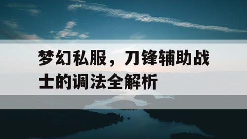 梦幻私服,刀锋辅助战士的调法全解析 梦幻私服,刀锋辅助战士的调法全解析