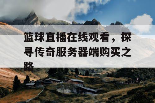 篮球直播在线观看，探寻传奇服务器端购买之路