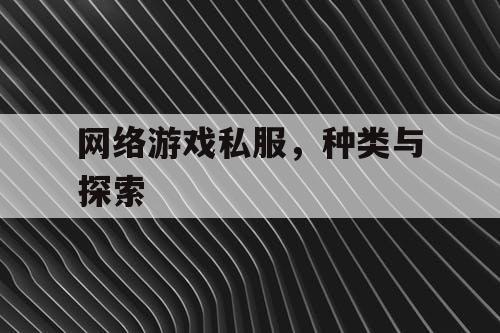 网络游戏私服，种类与探索