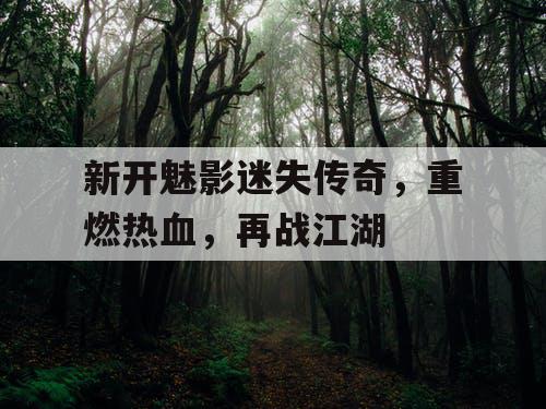 新开魅影迷失传奇，重燃热血，再战江湖