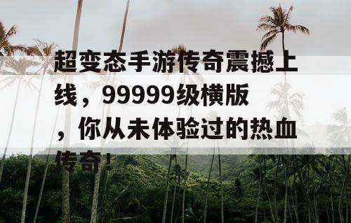 超变态手游传奇震撼上线,99999级横版,你从未体验过的热血传奇! 超变态手游传奇震撼上线,99999级横版,你从未体验过的热血传奇!