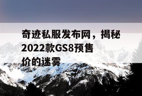 奇迹私服发布网，揭秘2022款GS8预售价的迷雾