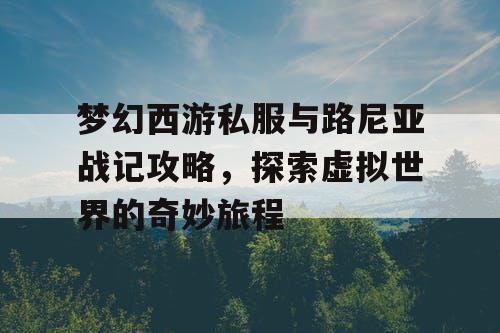 梦幻西游私服与路尼亚战记攻略，探索虚拟世界的奇妙旅程