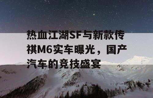 热血江湖SF与新款传祺M6实车曝光,国产汽车的竞技盛宴 热血江湖SF与新款传祺M6实车曝光,国产汽车的竞技盛宴