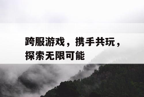 跨服游戏,携手共玩,探索无限可能 跨服游戏,携手共玩,探索无限可能