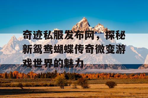 奇迹私服发布网,探秘新鸳鸯蝴蝶传奇微变游戏世界的魅力 奇迹私服发布网,探秘新鸳鸯蝴蝶传奇微变游戏世界的魅力