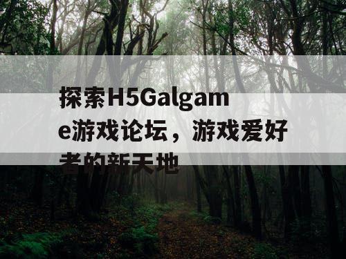 探索H5Galgame游戏论坛，游戏爱好者的新天地