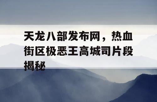 天龙八部发布网，热血街区极恶王高城司片段揭秘