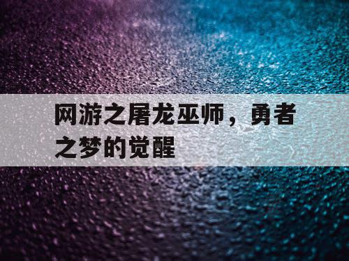 网游之屠龙巫师，勇者之梦的觉醒