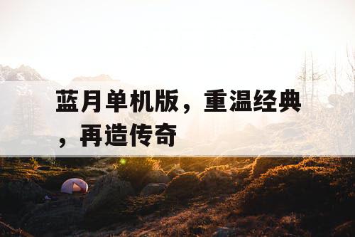 蓝月单机版,重温经典,再造传奇 蓝月单机版,重温经典,再造传奇