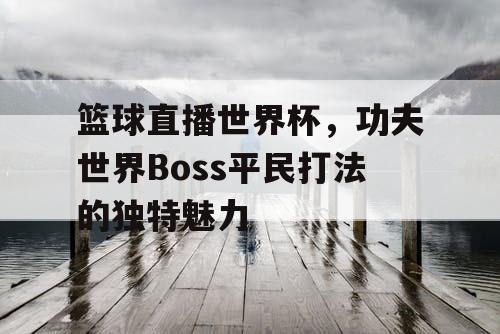 篮球直播世界杯，功夫世界Boss平民打法的独特魅力