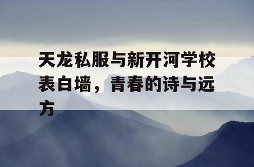 天龙私服与新开河学校表白墙，青春的诗与远方