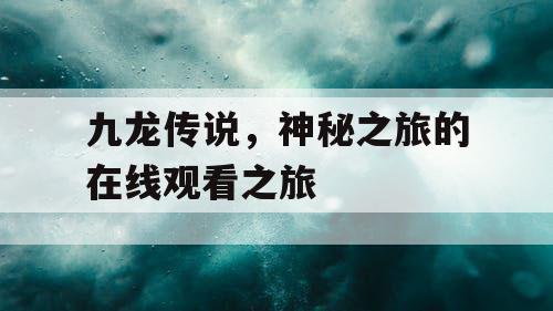 九龙传说,神秘之旅的在线观看之旅 九龙传说,神秘之旅的在线观看之旅