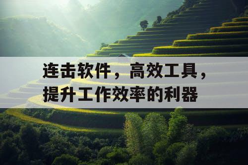 连击软件,高效工具,提升工作效率的利器 连击软件,高效工具,提升工作效率的利器