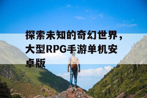探索未知的奇幻世界，大型RPG手游单机安卓版