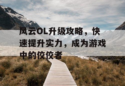 风云OL升级攻略，快速提升实力，成为游戏中的佼佼者