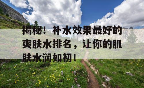 揭秘！补水效果最好的爽肤水排名，让你的肌肤水润如初！