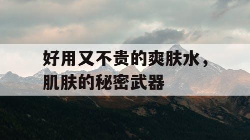 好用又不贵的爽肤水，肌肤的秘密武器