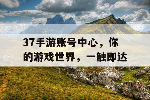 37手游账号中心,你的游戏世界,一触即达 37手游账号中心,你的游戏世界,一触即达