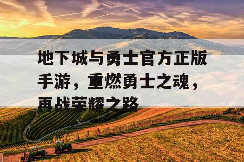 地下城与勇士官方正版手游，重燃勇士之魂，再战荣耀之路