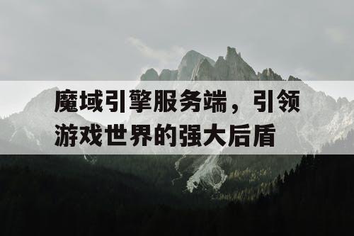 魔域引擎服务端，引领游戏世界的强大后盾