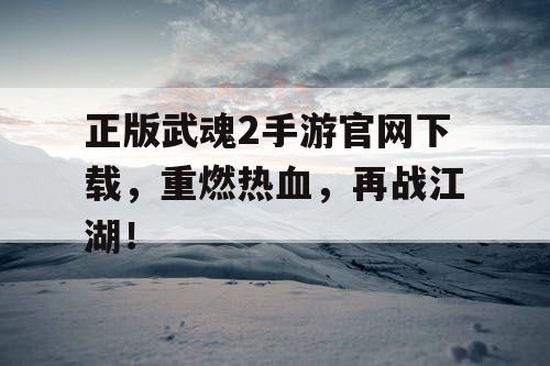 正版武魂2手游官网下载，重燃热血，再战江湖！