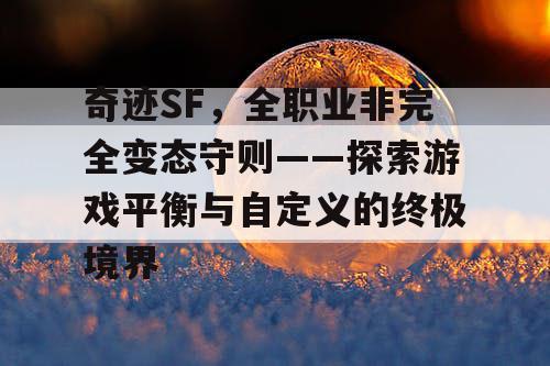 奇迹SF，全职业非完全变态守则——探索游戏平衡与自定义的终极境界