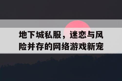 地下城私服,迷恋与风险并存的网络游戏新宠 地下城私服,迷恋与风险并存的网络游戏新宠