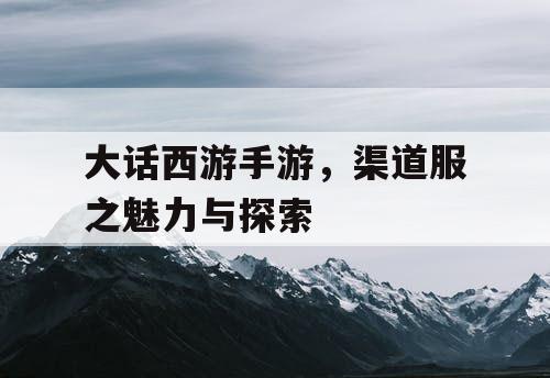 大话西游手游,渠道服之魅力与探索 大话西游手游,渠道服之魅力与探索