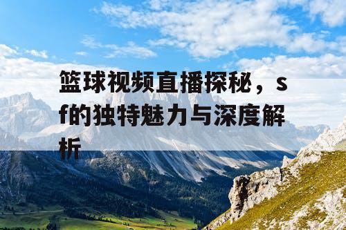 篮球视频直播探秘，sf的独特魅力与深度解析