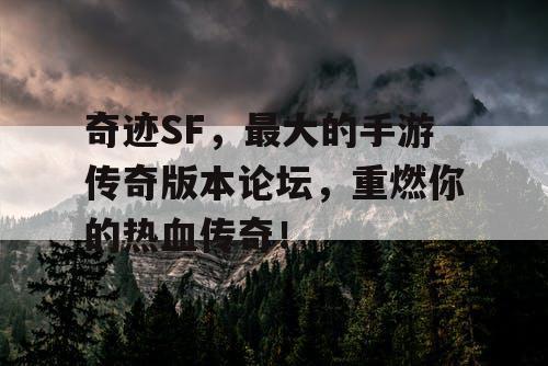 奇迹SF，最大的手游传奇版本论坛，重燃你的热血传奇！