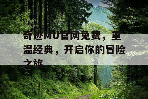 奇迹MU官网免费,重温经典,开启你的冒险之旅 奇迹MU官网免费,重温经典,开启你的冒险之旅