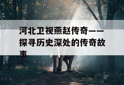 河北卫视燕赵传奇——探寻历史深处的传奇故事 河北卫视燕赵传奇——探寻历史深处的传奇故事