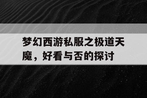 梦幻西游私服之极道天魔，好看与否的探讨
