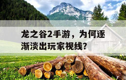 龙之谷2手游，为何逐渐淡出玩家视线？