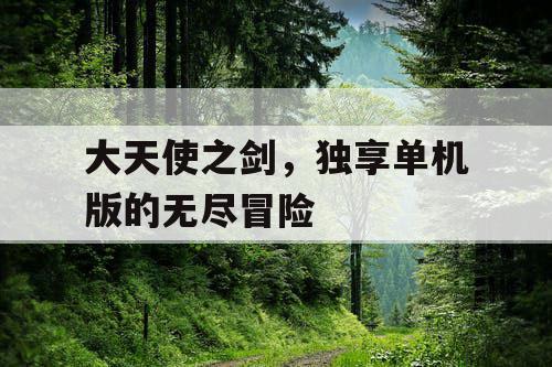 大天使之剑,独享单机版的无尽冒险 大天使之剑,独享单机版的无尽冒险