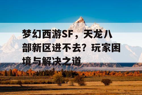 梦幻西游SF，天龙八部新区进不去？玩家困境与解决之道