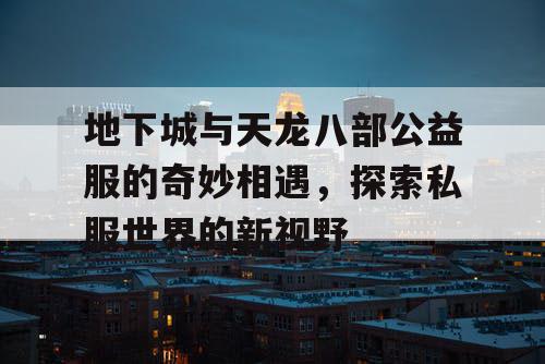 地下城与天龙八部公益服的奇妙相遇，探索私服世界的新视野