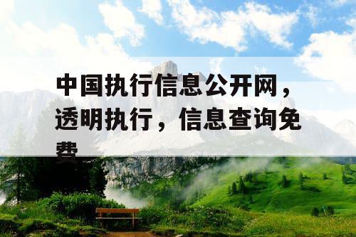 中国执行信息公开网,透明执行,信息查询免费 中国执行信息公开网,透明执行,信息查询免费
