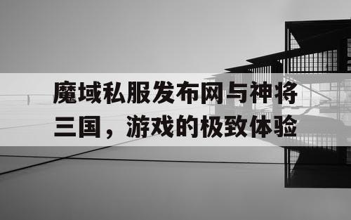 魔域私服发布网与神将三国，游戏的极致体验