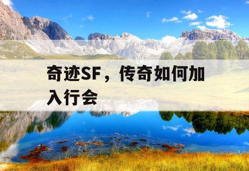 奇迹SF，传奇如何加入行会