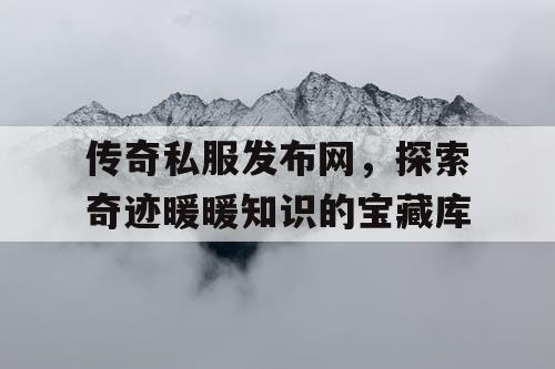 传奇私服发布网，探索奇迹暖暖知识的宝藏库