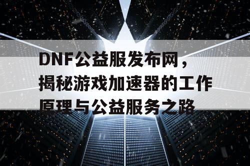 DNF公益服发布网，揭秘游戏加速器的工作原理与公益服务之路