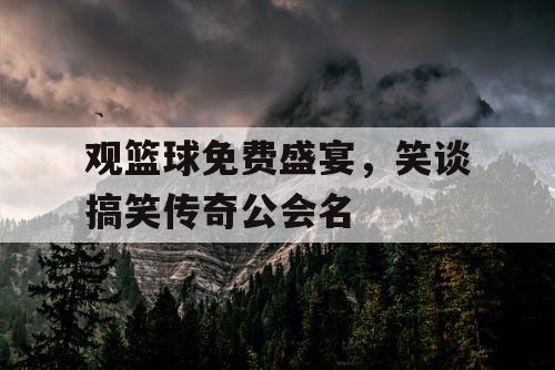 观篮球免费盛宴,笑谈搞笑传奇公会名 观篮球免费盛宴,笑谈搞笑传奇公会名