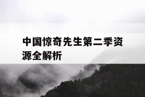 中国惊奇先生第二季资源全解析